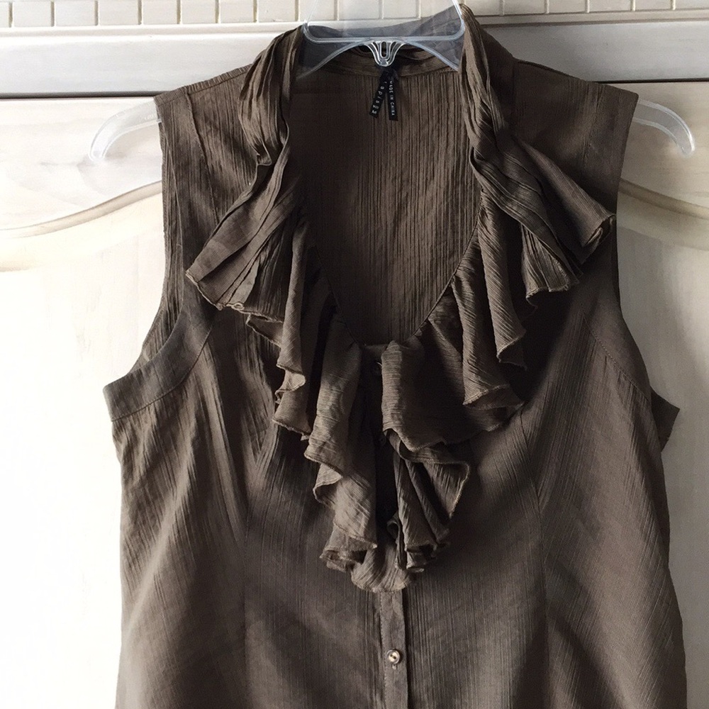 Sheer Ruffled front blouse - Picture 2 of 4